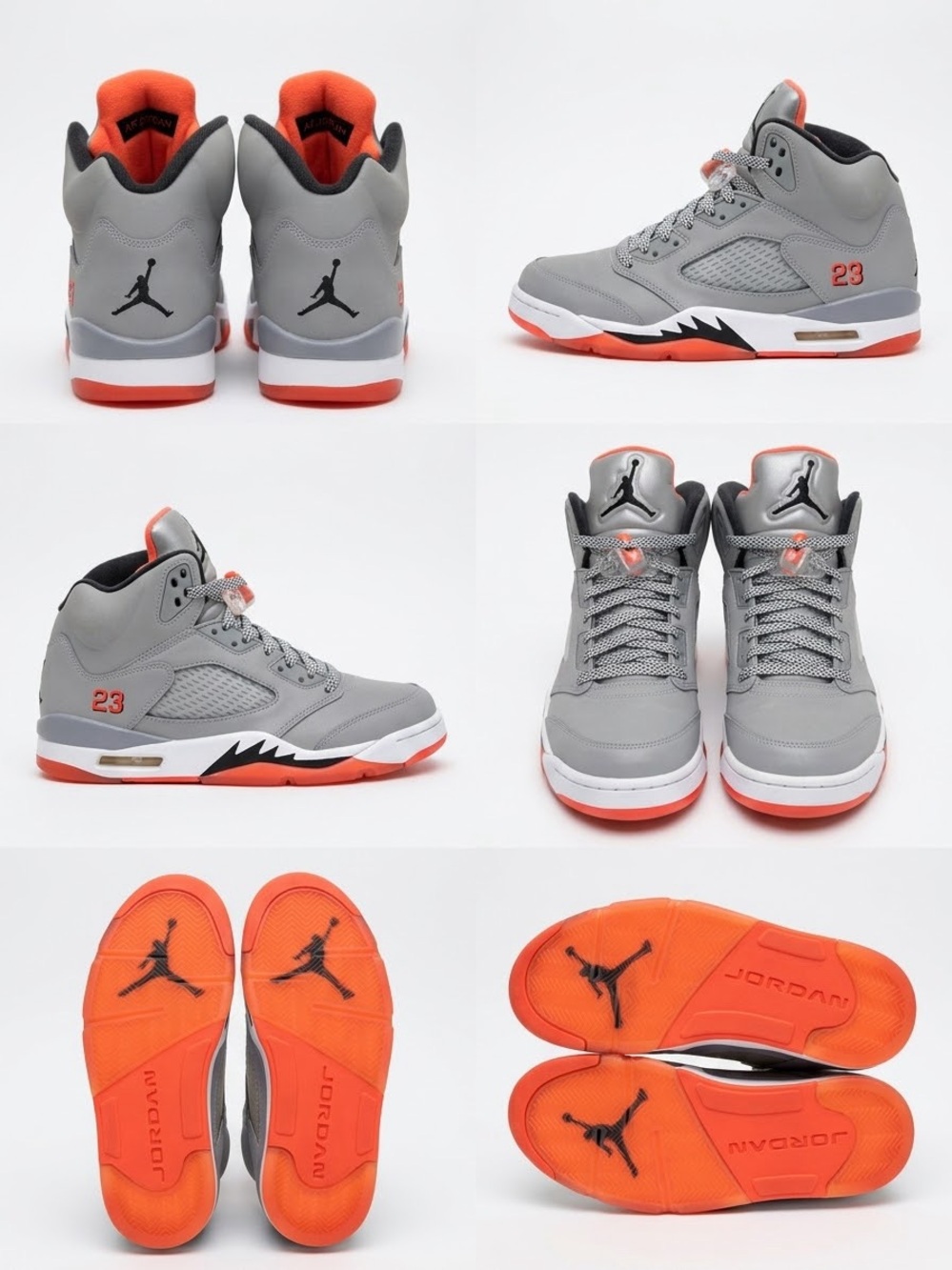 Jordan Men's High-Top Sneakers in Gray and Orange